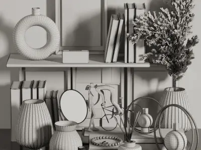 pampas decorative set 003 3D model