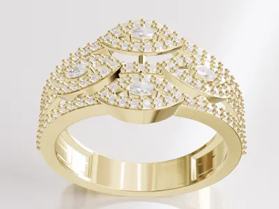 Jewelry Diamond Ring Model RG24 Free 3D print model