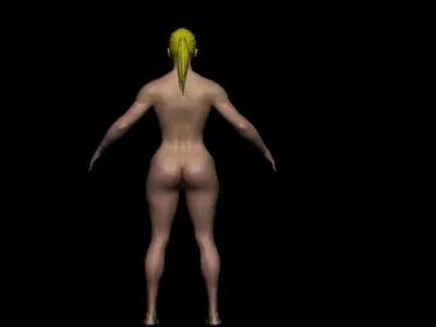 Female base mesh  Low-poly 3D model