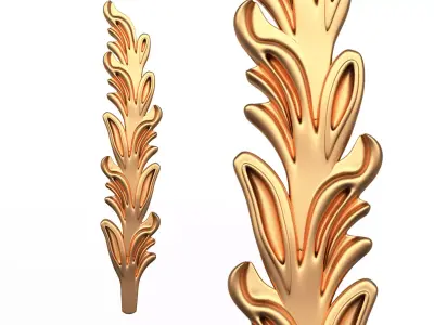 3D Leave Carving Plaster Molding Decoration 3 Low-poly 3D model