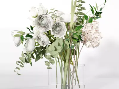 Flower plant set 06 3D model