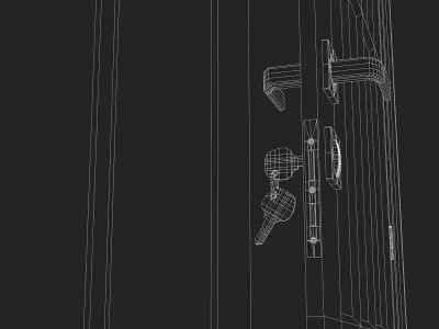 Door - Kitchen Glass Door 3D model