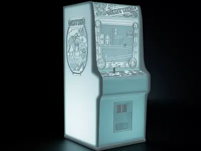 Donkey Kong Arcade Cabinet with Lithophane 3D print model