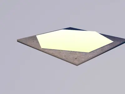 Concrete mirror Tiles Low-poly 3D model