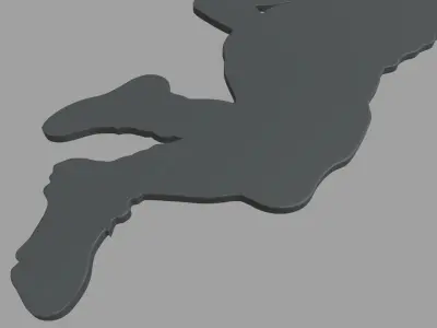 American Football Key Ring Chain 01 Low-poly 3D model