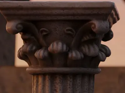 Photorealistic Ancient Column Low-poly 3D model