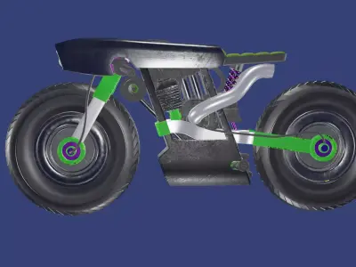 Cyberpunk Bike Low-poly 3D model