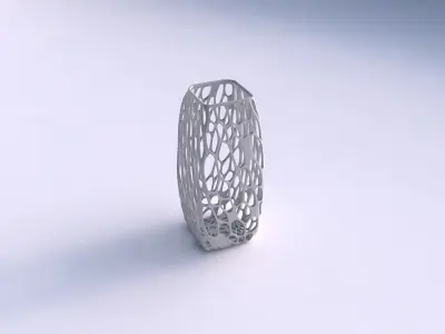 Vase rectangle with twisted organic lattice 3D print model