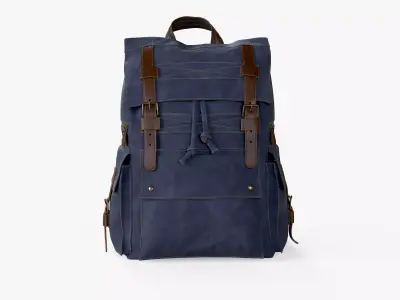 Backpack Iceland Blue Low-poly 3D model