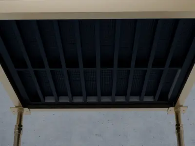 3D Raised Perforated Panel with pedestal and stringer Model 3D model