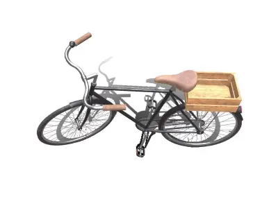 Old Bicycle Low-poly PBR Low-poly 3D model