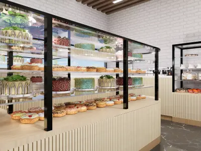 patisserie design Low-poly 3D model