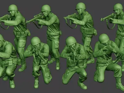 American soldiers ww2 A12 Pack 1 3D Model Collection