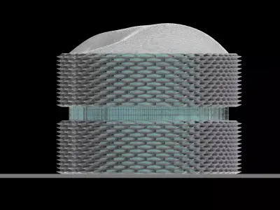 Advanced Parametric Building and facade Low-poly 3D model