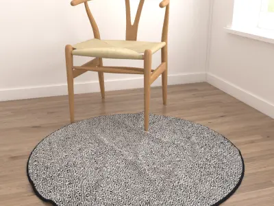 Round Rug Set 285 3D model