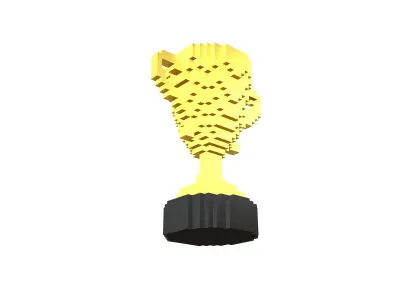 Voxel Trophy v1 007 Low-poly 3D model