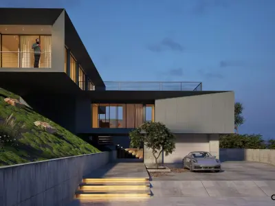 Mountain villa exterior 3D model