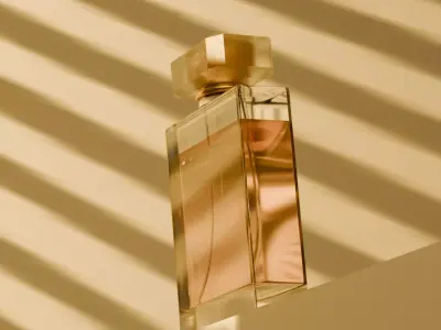 Perfume Bottle 3D Model  Cosmetic Glass Bottle with Cap Free 3D model