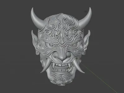 Japanese Demon Mask  3D print model