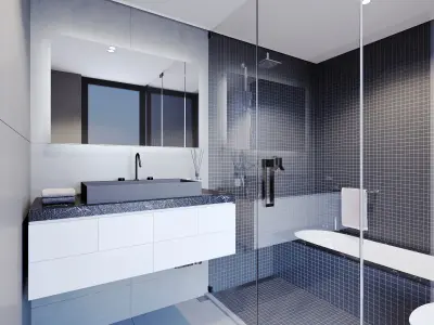 Modern Bathroom-No 1 Low-poly 3D model