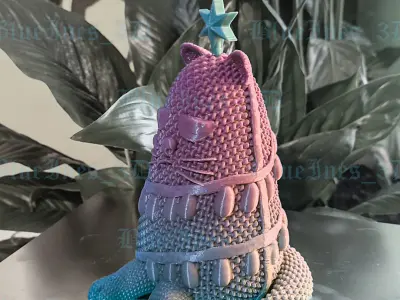 CHRISTMASS TREE CROCHET CAT 3D print model