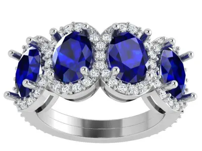 Oval Halo Ring 4356 3D print model purchase