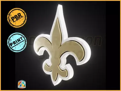 New Orleans Saints logo - Cinematic - 3D print 3D model