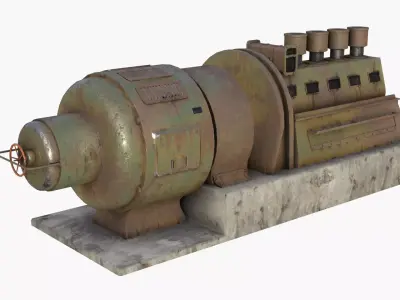 German Power Generator WWII Low-poly 3D model