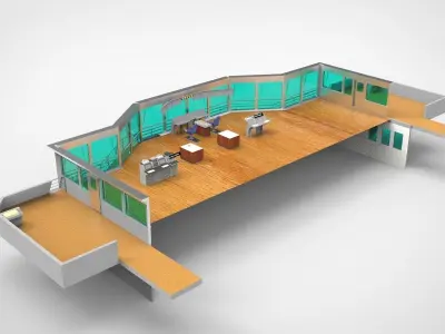 Navigation room container bulkcarrier cargo ship 3D model