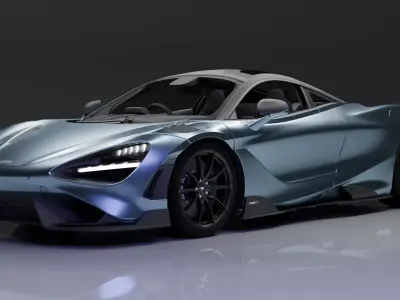 High Quality McLaren 765L With Interior 3D Model 3D model