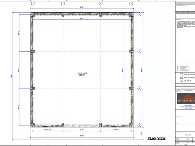 Simple Truss work - 40 x 45 Tubular shed - 20 ft height 3D model