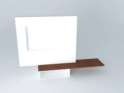 Bookcase with panel Free 3D model