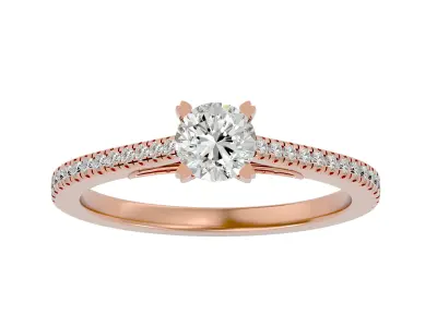 Solitaire ring model 3D print model 5