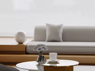 Modern living room dining room interior scenes 397 3D model