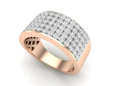 AV 436 Diamond Men Hip Hop Anniversary Wedding Band 3D print model
