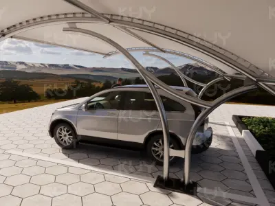 Roof structure for car parking and walkways 1 3D model