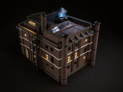 OLD FACTORY BUILDING Low-poly 3D model