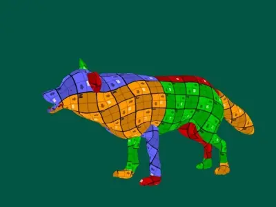 Wolf Game Ready Low-poly 3D model