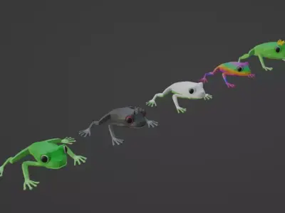 Low Poly Game Ready Frogs Low-poly 3D model