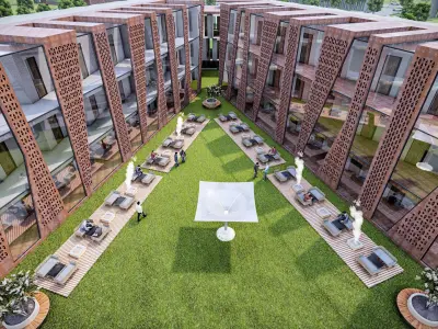 Metal Pavilion Mesh Housing Apartment 3d Model 3D model