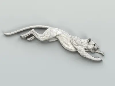 Animal decor 002 Running panthers Five poses 3D model
