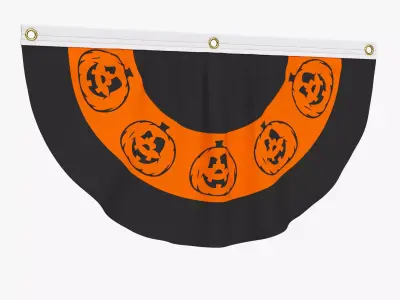 Halloween Pumpkins Bunting Flag Banner 3D model