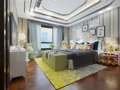 American style children room design 3D Model 3D model