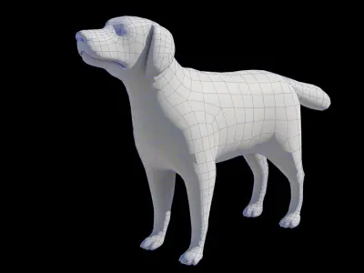 Dog Lowpoly Model golden retriever Low-poly 3D model