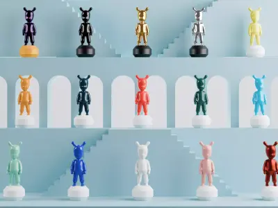 The Guest - porcelain sculpture Low-poly 3D model