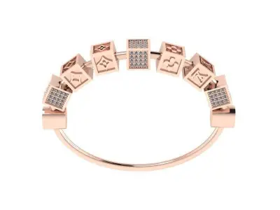 luis vuitton bracelet components 3D print model