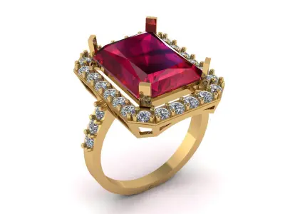 RUBY DIAMOND RING 3D PRINTABLE MODEL  3D print model