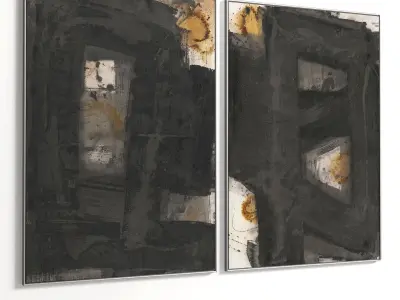 Plaster Two Photo Frame 67 Low-poly 3D model