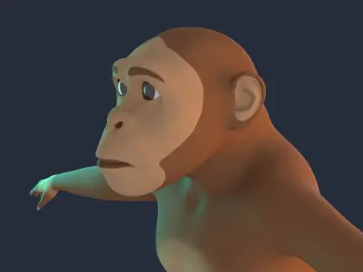 Stylized Monkey NoRig Low-poly 3D model