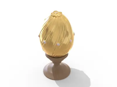 Easter Egg 2025 - Gold with Pearls Free 3D model